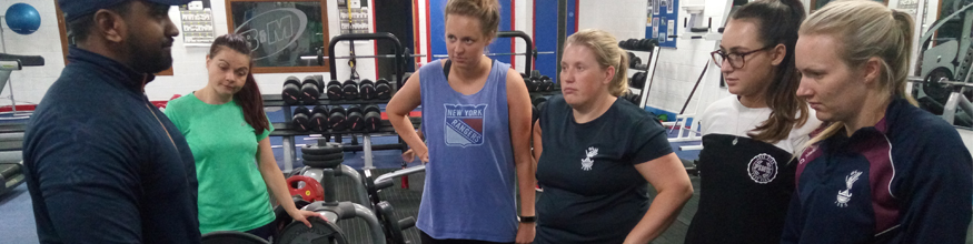 group of people in the gym